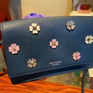 Kate Spade ~ NWT Blue Flower Appliqué Crossbody